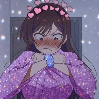 😳 anime, hoạt hình, cô gái, trái tim, tức giận telegram sticker