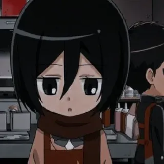 🧣 Mikasa Ackerman Attack on Titan 动漫, 漫画, Q版, 三笠, 阿克曼, 进击的巨人 telegram sticker