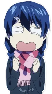 😭 anime, cartoon, shocked, scared, chibi telegram sticker