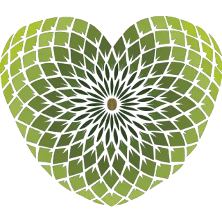 ❤️ corazón, verde, geometría, floral telegram sticker