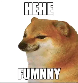 😂 Doge HEHE
FUMNNY doge, mem, śmieszne, pies, hehe, fumnny whatsapp sticker
