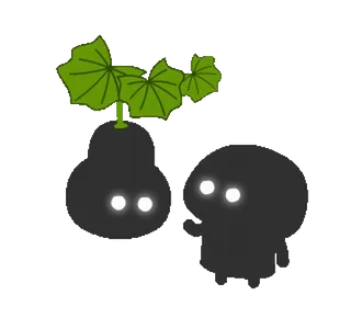 🤏 süß, figur, kürbis, kürbisgewächs, kawaii, illustration, minimalistisch, aufkleber telegram sticker