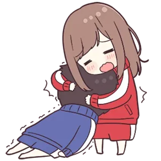 💙 アニメ, 悲しい, 癒し, 女の子, ハグ telegram sticker