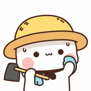 🍓 lindo, dibujos animados, kawaii, personaje, sombrero, toalla, objeto whatsapp sticker