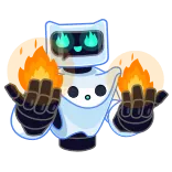 🔥 robot, emoji, cartoon, friendly, chat, cute telegram sticker