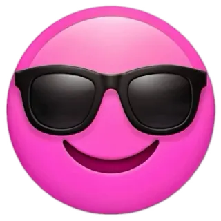 😎 Biểu tượng cảm xúc, Kính râm, Ngầu, Màu hồng, Mặt cười whatsapp sticker
