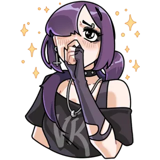🤩 VK Gotik, Emo, Anime, Karakter, Kartun, Berkilau telegram sticker