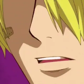 😍 Sanji One Piece animé, cuisine, cheveux blonds, cigarette, fumeur telegram sticker