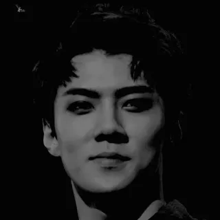 🌜 portrait, man, face, monochrome telegram sticker