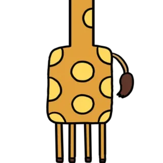 ⚪️ girafe, animal, dessin animé, jaune, taches whatsapp sticker