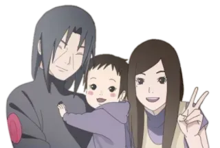 🎧 Itachi Naruto Anime, Rodzina, Kreskówka, Itachi, Naruto, Uchiha, Znak pokoju, Słodkie telegram sticker
