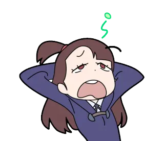 😩 Atsuko Kagari Little Witch Academia Anime, Dibujos animados, Agotado, Cansado, Frustrado, Bruja, Atsuko Kagari, Little Witch Academia telegram sticker