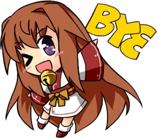 👋 Bye Anime, Chibi, Au revoir, Adieu, Signe de la main, Kawaii whatsapp sticker