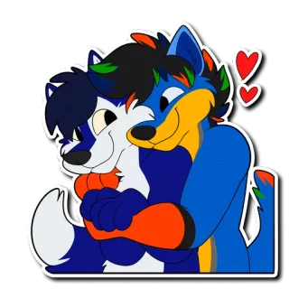 ❤️ Furry, Anthro, Wolf, Cartoon, Liebe, Herz telegram sticker