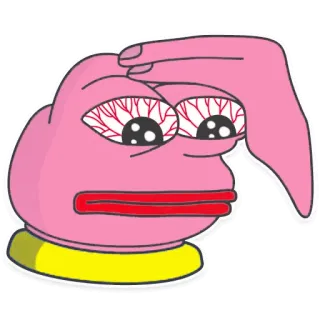 😨 Pepe o Sapo, Meme, exagerado, rosa, Facepalm telegram sticker
