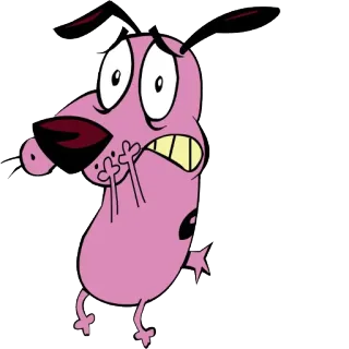 😰 Courage Courage the Cowardly Dog Courage the Cowardly Dog, cartoon, dog, scared, character telegram sticker