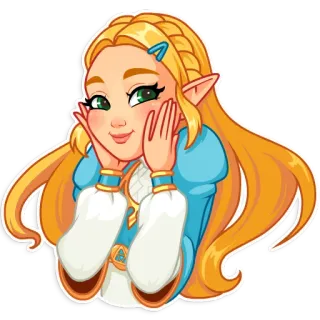 😊 Zelda The Legend of Zelda зельда, эльф, принцесса, видеоигра telegram sticker