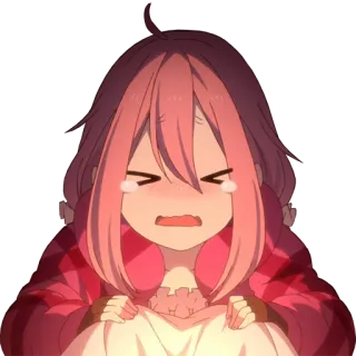 😭 动漫, 女孩, 哭泣, 悲伤, 粉色头发 telegram sticker
