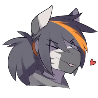 😘 兽人, 拟人, 卡通, 动物, 角色, 微笑, 爱心 telegram sticker