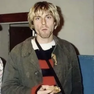😋 Kurt Cobain músico, cantor, nirvana, grunge, anos 90, kurt cobain telegram sticker