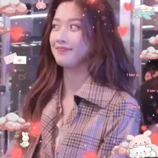 👩‍💻 I lov u Frau, Herzen, Liebe, Kawaii, Süß, Sterne telegram sticker
