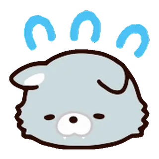 💨 cute, sad, dog, animal, cartoon whatsapp sticker