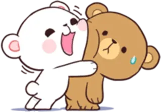 😘 곰, 귀여운, 사랑, 포옹, 만화 telegram sticker