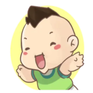 😃 dibujo animado, niño, feliz, lindo whatsapp sticker