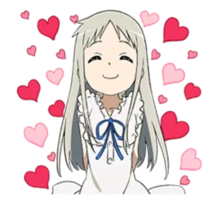 ❤️ anime, girl, hearts, cute, kawaii, cartoon telegram sticker