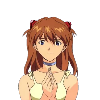 👏 Asuka Langley Soryu Neon Genesis Evangelion Anime, Manga, Gadis, Serius, Lucu, Eva telegram sticker