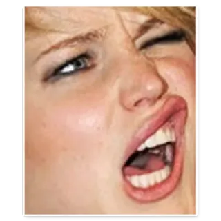 😡 Gesichtsausdruck, Frau, albern, lustig, Gesicht, Grimasse telegram sticker