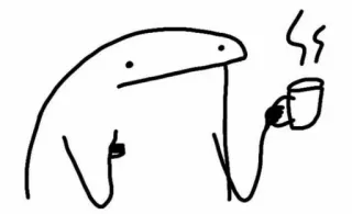 ☕ Kaffee, Strichmännchen, Tasse, Getränk, Cartoon, Minimalistisch whatsapp sticker