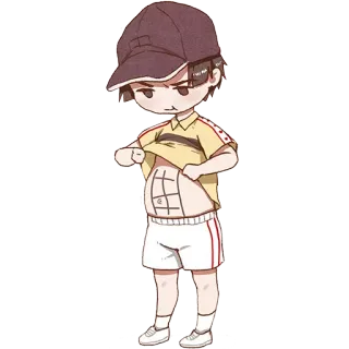 💪 cartoon, boy, abs, funny, child telegram sticker