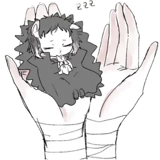 😴 zzzzz Anime, Schlafend, Hände, Süß, Chibi telegram sticker