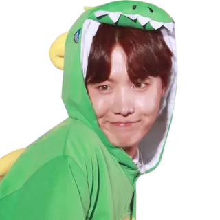 🙃 persona, kpop, dinosauro, felpa con cappuccio, costume, carino whatsapp sticker