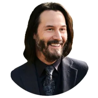 😄 Keanu Reeves diễn viên, người nổi tiếng, đàn ông, nụ cười, chân dung telegram sticker