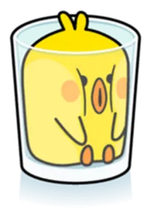😮 adesivo, desenho animado, pássaro, vidro, fofo, amarelo, animal telegram sticker