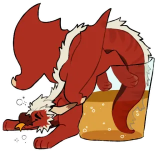 🍸 มังกร, เบียร์, ดื่ม, น่ารัก, สัตว์ telegram sticker