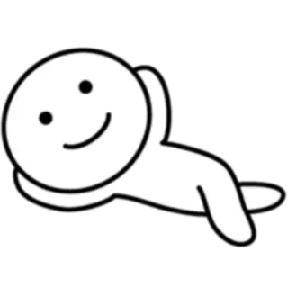 🙂 stick figure, character, simple, relaxing, lying down, resting whatsapp sticker
