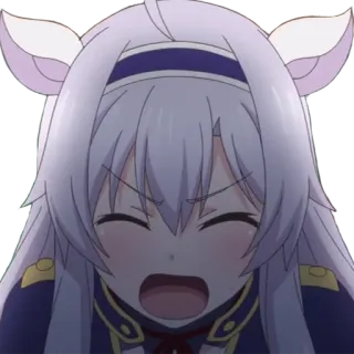 😣 Anime, Personaggio, Manga, Ragazza, Orecchie, Uniforme telegram sticker