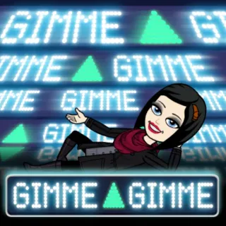 🙃 GIMME dame, flecha, financiero, dibujos animados, petición, Bitmoji whatsapp sticker