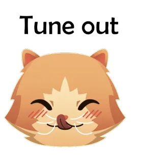 🐱 Tune out gato, fofo, língua, desligar, animal telegram sticker