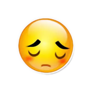 😞 Emoji, Triste, Sentimento, Expressão, Amarelo, Rosto, Chateado telegram sticker