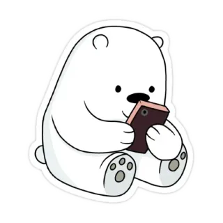 📲 Ice Bear We Bare Bears Dibujos animados, Oso, Animal, Blanco, Oso Polar, Teléfono, Lindo, Escandalosos telegram sticker
