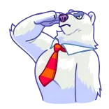 💂 ijsbeer, dier, groet, stropdas, cartoon telegram sticker