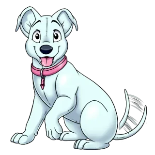 😁 perro, cachorro, dibujos animados, animal, mascota, lindo, collar telegram sticker