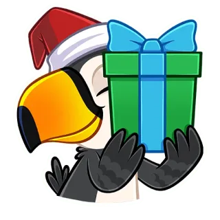 🎁 tucano, natal, presente, feriado, brinde, pássaro telegram sticker