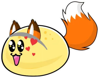 😍 vos, dier, cartoon, schattig, kawaii, liefde, harten telegram sticker