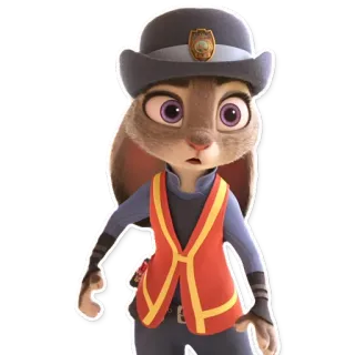 😯 Judy Hopps Zootopia police, lapin, officier, animal, dessin animé whatsapp sticker