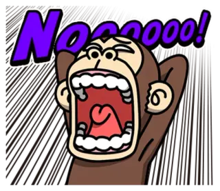 😫 Noooooo! 원숭이, 만화, 충격, 비명, 외침 telegram sticker